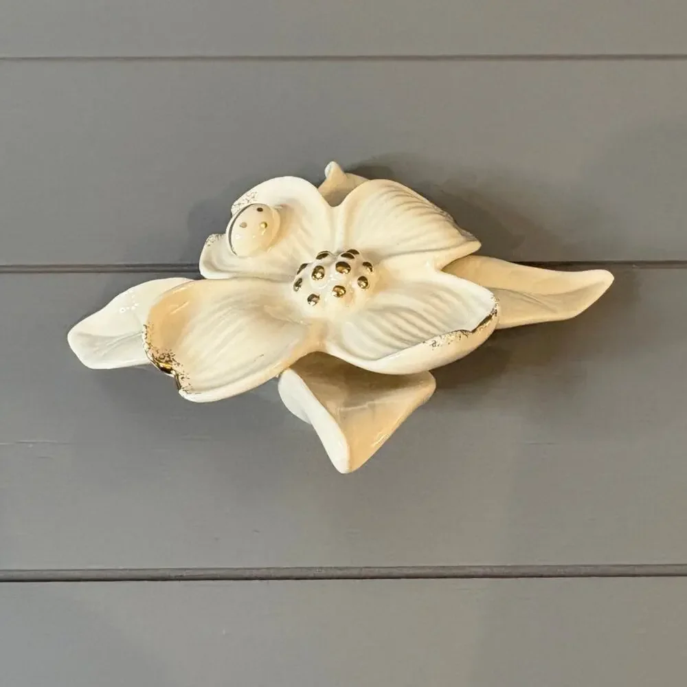 Lenox Classic Dogwood Flower with Ladybug Gold Highlights Cream Porcelain